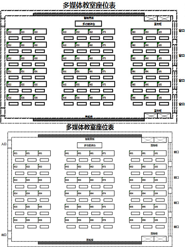 灰色簡潔多媒體教室座位表-1