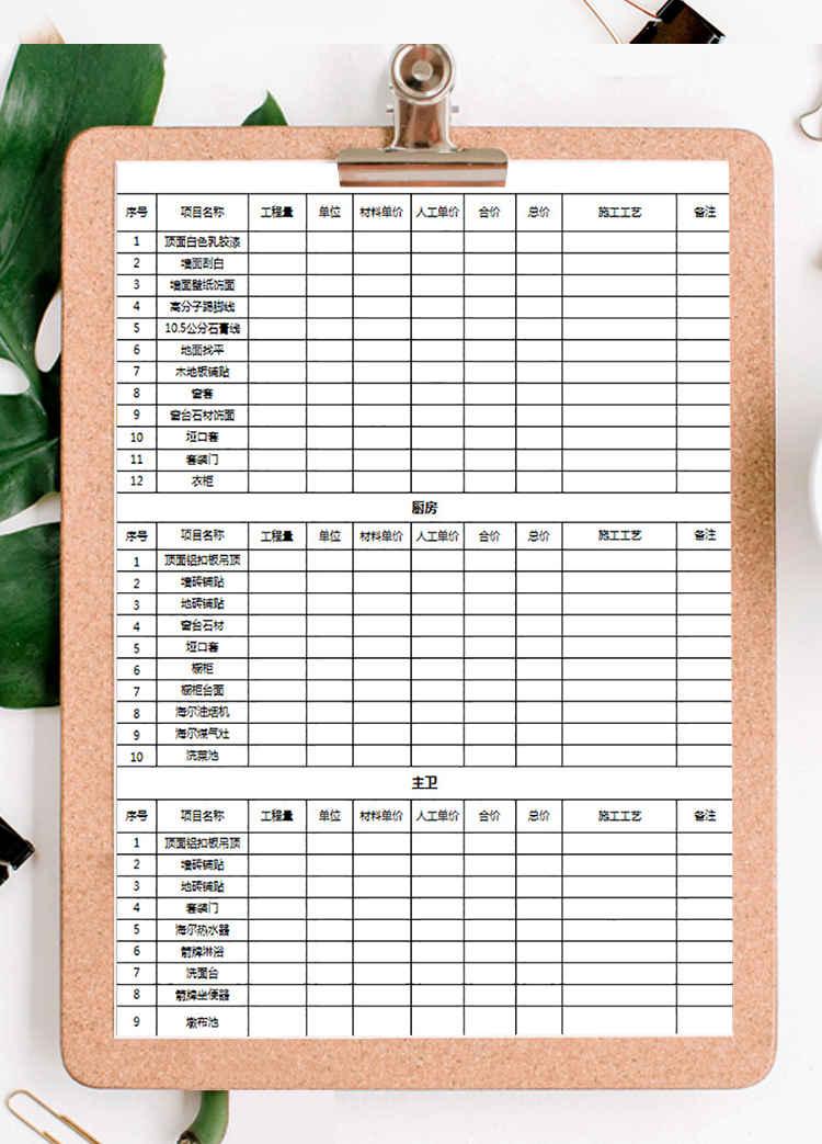 裝修項目清單-1