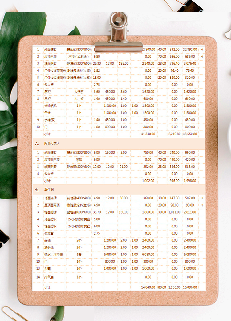 房屋裝修預算表-1