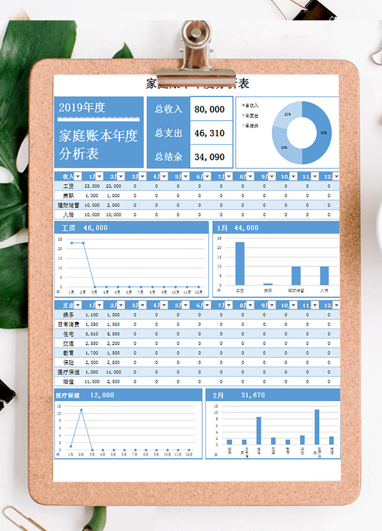 家庭賬本年度分析表-1